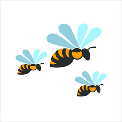 illustration of bee, bee icon collections.