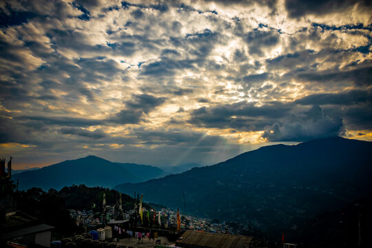 Natural Spotlights over the mountains