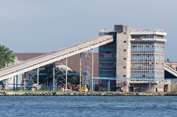 SEAPORT - Port cranes at the transshipment terminal
