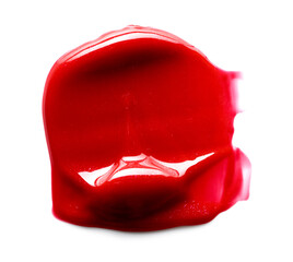 Red lipstick swatch isolated on white background