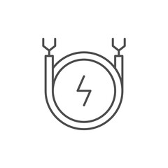 Electric cable line outline icon