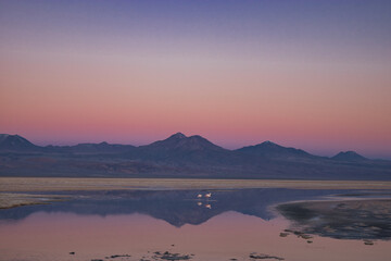 tramonto sulla laguna Chaixa, Cile