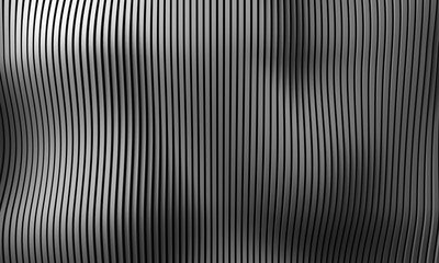 Parametric wall. 3d illustration. Gray wave construction. Modern backdrop.