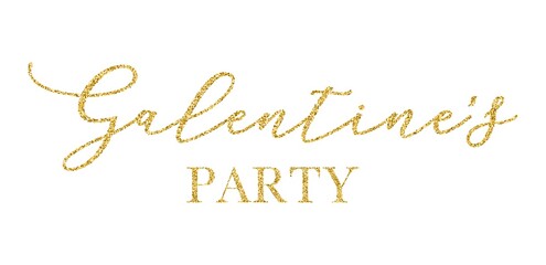 Galentine's party handwritten calligraphy vector card