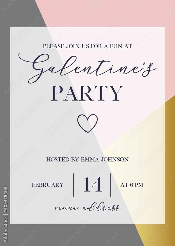 Wall mural Galentine's party handwritten calligraphy vector card - Wall murals