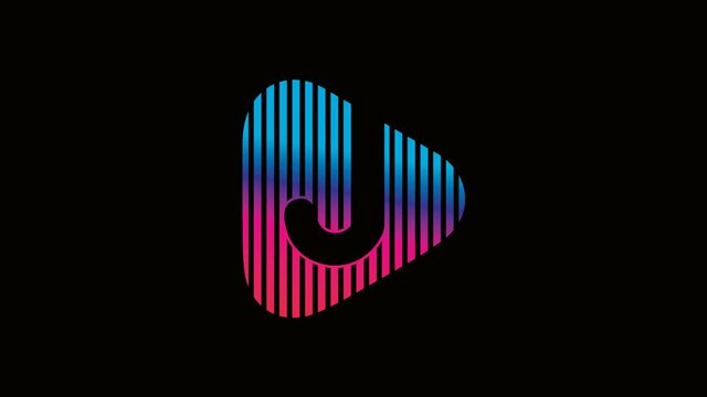 Letter J Play Button, Media Studio Stream Based Technology, Colorful logo Videos