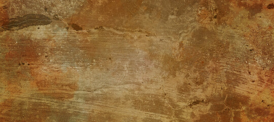 Old cracked walls rusty gold and metal, old rusty metal grunge texture can be used as a backdrop
