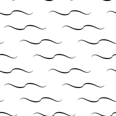 Black wavy striped horizontal pattern for prints