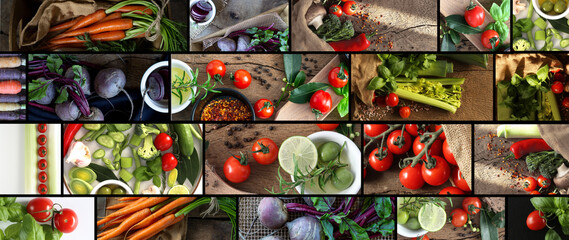 Collage of different vegetables