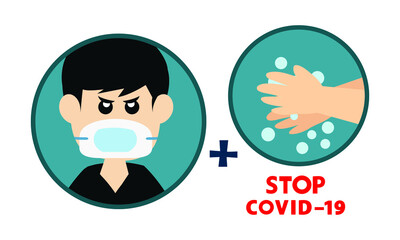 Protective face mask against and stop corona virus,Covid-19.
