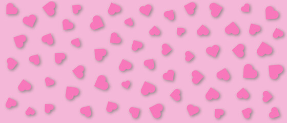 Pink heart shape on pink background