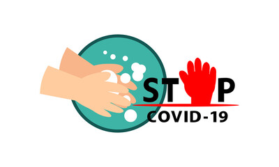 Washing hand for coronavirus prevention,COVID-19 prevention,Vector illustration.