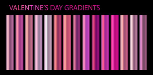 Valentine's Day pink metallic rose vector gradients