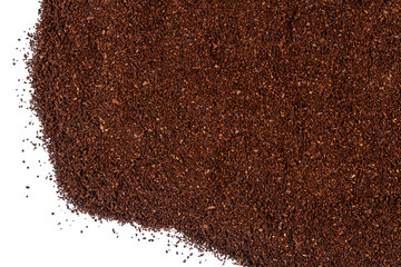 Pile of ground coffee