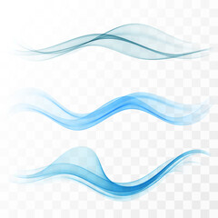 Blue gradient speed lines abstract Web header swoosh waves. Vector illustration