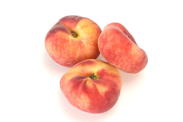 Sweet ripe tasty flat peach