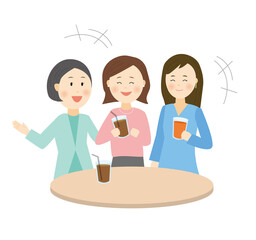 おしゃべりする女性たち