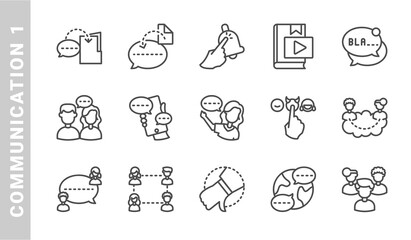 communication 1, elements of communications icon set. Outline Style. each made in 64x64 pixel