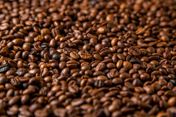 Grain coffee close-up for background