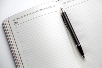 pen on notebook