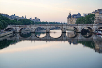 view of the river seine and pont neuf in Paris