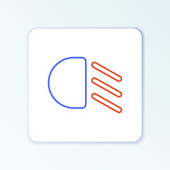 Line High beam icon isolated on white background. Car headlight. Colorful outline concept. Vector.