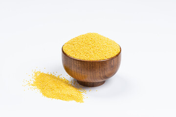 Yellow millet background-texture and details - traditional food