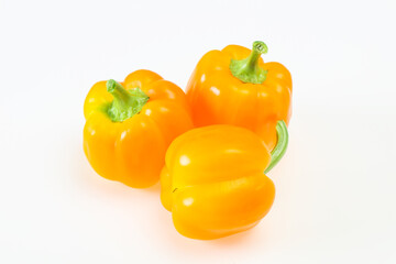 Yellow Bell pepper with leaves