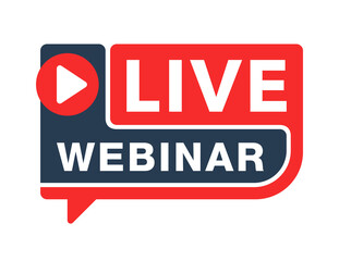 Live webinar flat catchy button 