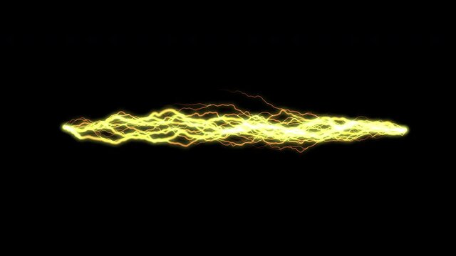 Lightning strikes Electrical storm on black background. Electric discharges, electrical storm, thunderstorm with flashing lightning thunderbolt.  HD 4k UHD Alpha Channel footage. loop
