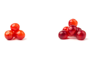 Nanking or felted cherry fruits, isolated on  white background
