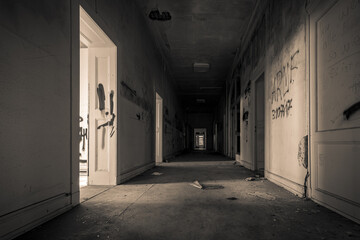 Creepy abandoned asylum a forgotten hospital clinic a decayed lost place