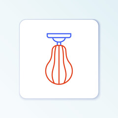 Line Punching bag icon isolated on white background. Colorful outline concept. Vector.