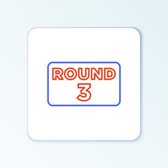 Line Boxing ring board icon isolated on white background. Colorful outline concept. Vector.