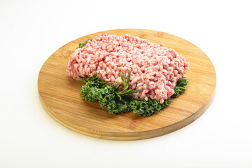 Raw pork minced meat for cooking