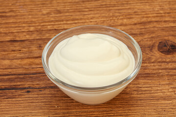 Sour cream in the bowl