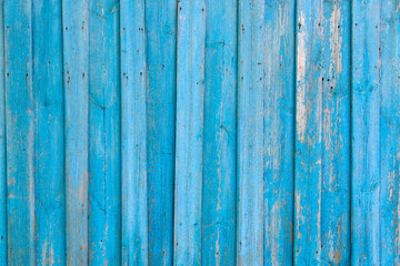 Fototapeta na wymiar The surface of the blue fence for the background