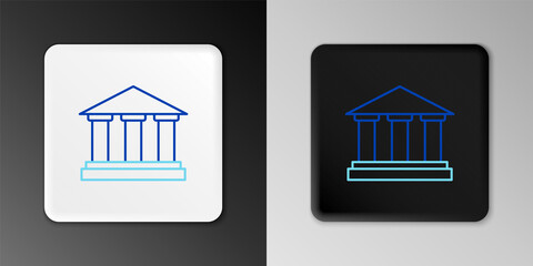 Line Museum building icon isolated on grey background. Colorful outline concept. Vector.