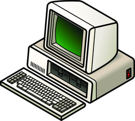 An old vintage/retro obsolete computer.