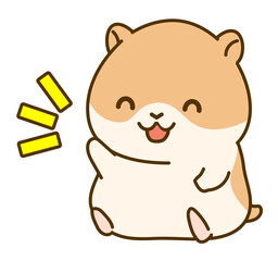 ハムスターのイラスト　笑顔