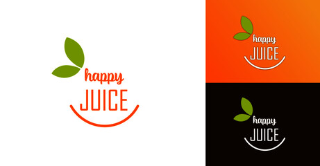 READY TO USE: logo for the company, healthy and squeezed juices, fresh food, happiness, youth. Positive, minimalistic and modern sign, graphics, design.