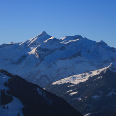 Mount Oldehore and Diablerets glacier seen from Horeflue, Schoenried.