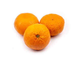 Tangerine citrus fetus on white background