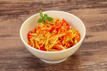 Cabbage salad with carrot and pepper