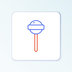 Line Lollipop icon isolated on white background. Food, delicious symbol. Colorful outline concept. Vector.