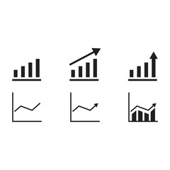 Vector growing graph icon set