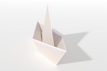 Obraz premium 3d illustration. Paper boat on a white background