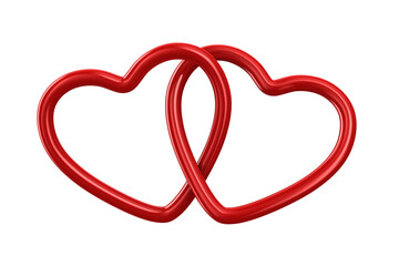 two heart on white background. Isolated 3D illustration