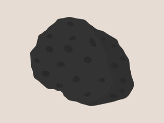 Basalt specimen illustration. Mafic extrusive igneous rock