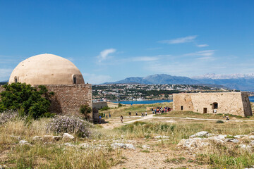 View of the Fortezza fortress in Rethymno. Crete, Greece